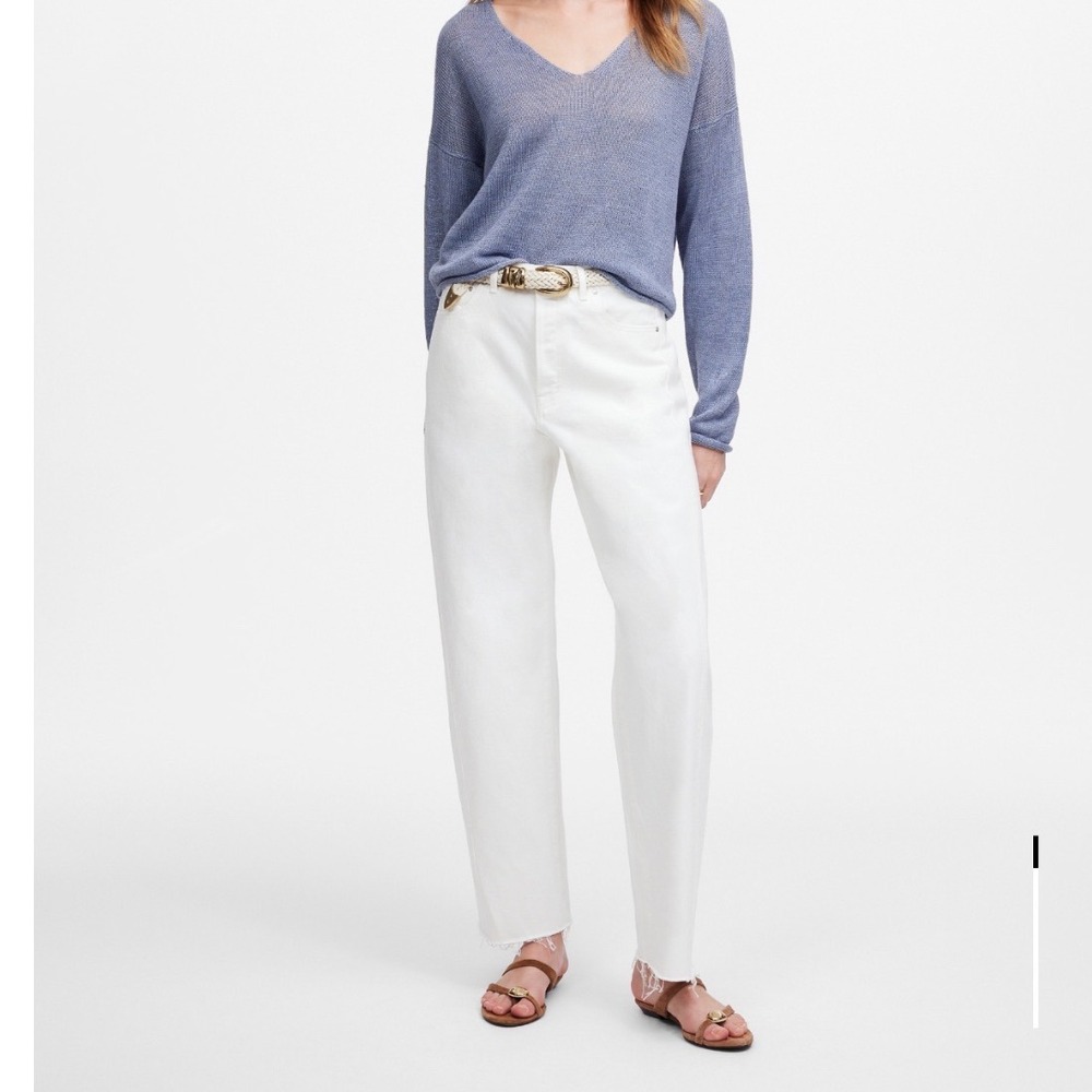 Madewell Pieced Barrel-Leg Jeans White 27